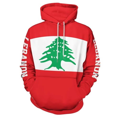 Sweat à capuche drapeau Liban pull décontracté coupe unisexe pour le quotidien