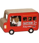 不二貿易 猫の爪とぎ キャットハウス 幅45×奥行23×高さ27cm ロンドンバス型 リバーシブル 段ボール 54226