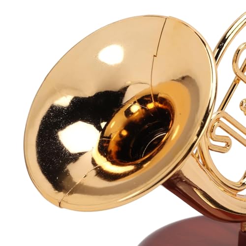 Image of AUGEN Exclusive Music Box Musical 360 rotatable Carousel Children's Wooden Men and Women Birthday Creative Christmas Valentine's Day Gift Home Decoration (French Horn)