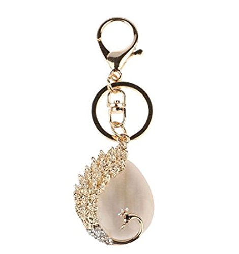 Preisvergleich Produktbild ruiio Tasche Auto Metall Anhänger Schlüsselanhänger Schlüsselanhänger Ornaments, Legierung, pfau, 3.5x5cm