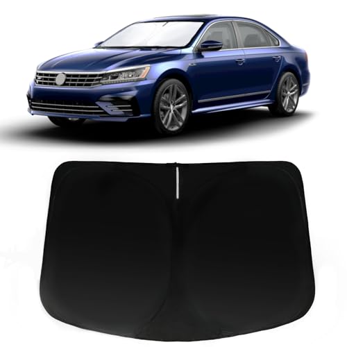 PAIMOHO Windshield Sun Shade for Volkswagen VW Passat 2012-2022, Car Front Window Sunshade with 240T Sun Visor Protector Blocks UV Rays Heat Sun Shield Accessories