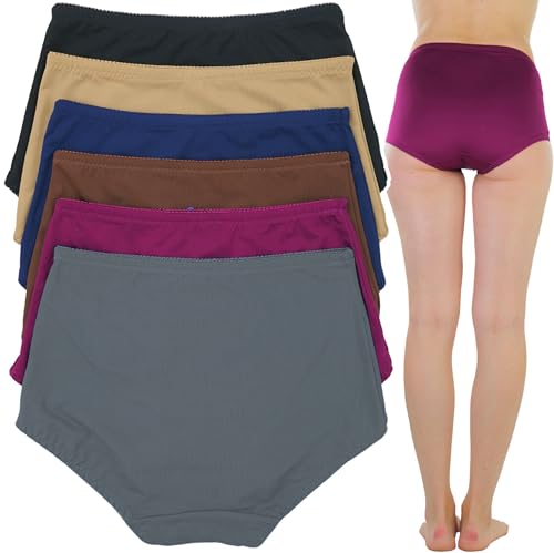 Image of ToBeInStyle Women's Pack of 6 High-Waisted Girdle Brief Tummy Support Everyday Panties
