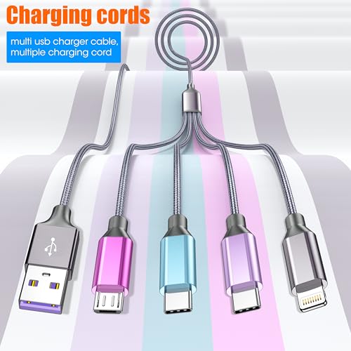 Cable de carga múltiple 4 en 1 para cargar iPhone y Android a la vez sin enredos 5