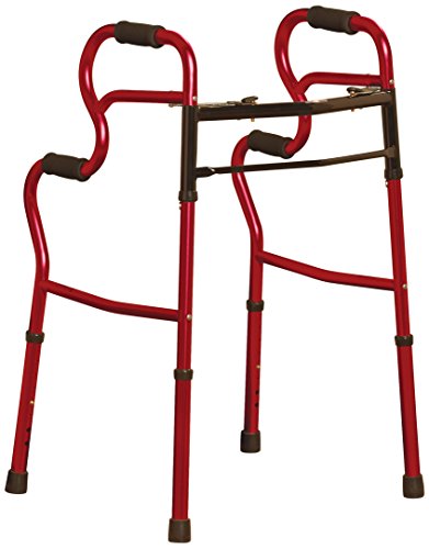 Medline 3-in-1 Two-Button Walker, Red