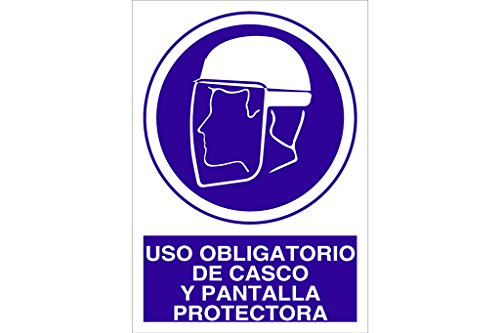 Cofan - Plimpo Señal Adhesiva 210X148Mm Uso Obligatorio De Casco Y Pantalla Protectora En Oferta Cofan O42Ad210148 Señal Adhesivo, 210 X 148 Mm