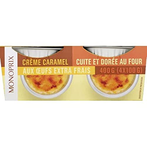 Monoprix Crème caramel cuite et dorée au four - Les 4 pots de 100 g