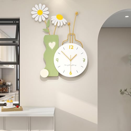 Reloj decorativo floral de lujo silencioso para salones sin ruidos 3