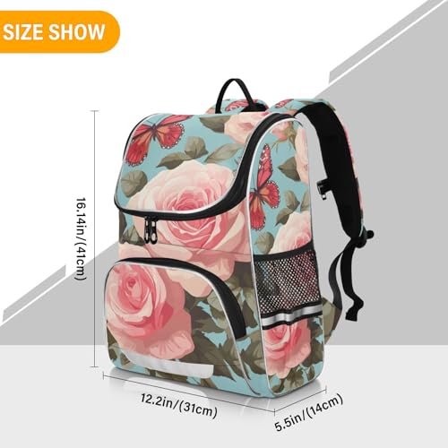 Mochila infantil mariposa rosa para evitar dolores de espalda 3