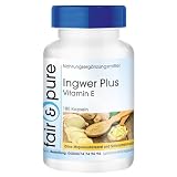Fair & Pure® - Jengibre 600mg en Cápsulas - Vegano - Extracto de raíz de Jengibre con Vitamina E - Alta pureza - 180 Cápsulas