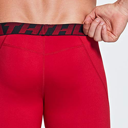 Athlio Men's Athletic Cool Dry Compression Shorts, Sports Performance Active Running Tights, 3Pack Cool Dry Shorts Black/Charcoal/Red, Medium #TOP5