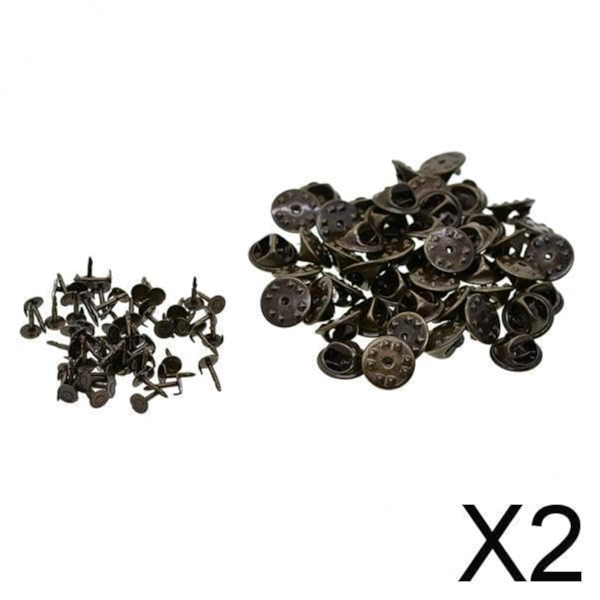Metal Tie Back Lapel Pins, 2x50 Sets
