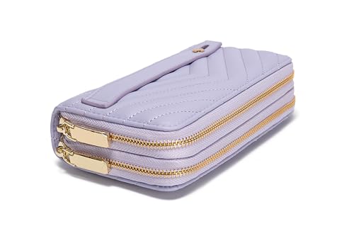 Image of Daisy Rose Dual Zipper Phone Clutch and Wallet for Women - RFID Blocking, PU Vegan Leather Multi-Card Organizer