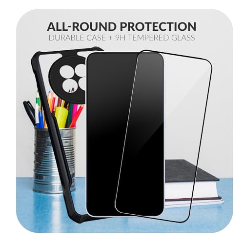 Image of Back Cover Case + Screen Protector for Oppo F31 Pro Plus 5G | Transparent Black | PC Anti Yellow Mobile Phone Case Cover for Oppo F 31 Pro Plus / F31 Pro Plus 5G | 360 Degree Protection