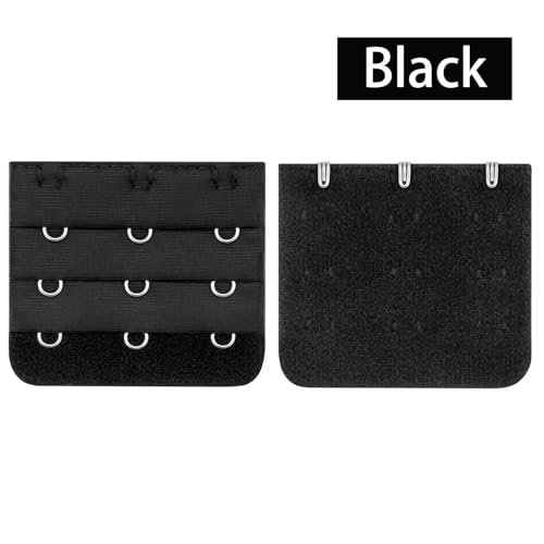SOKOSEY 3 Hook Bra Extender Strap for Women, Soft Comfortable Bra Extenders 3 Hooks, Plus Size 3 Row Extension Band, 6 Pieces (Black, White, Beige)
