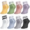 Zuimei 8 Pairs Ladies Socks, Women Sports Gym Leisure Crop Socks Casual Socks Ankle Cotton Liners Socks Athletic Socks