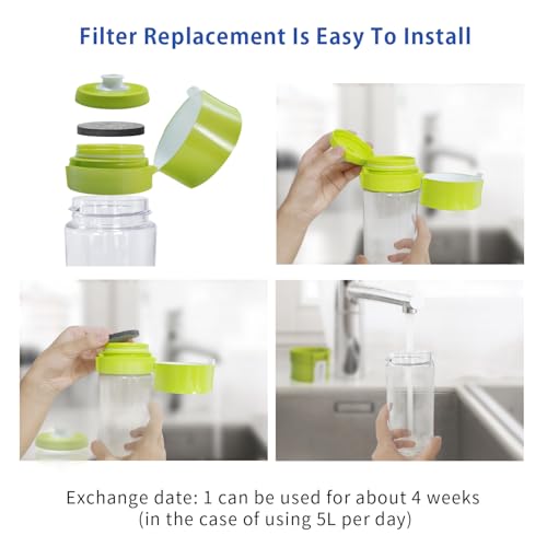 ZoneKing 4 Pack Micro Disc Replacement Filter for Brita Fill & Go, Water Filter Bottles & Carafes | 150L/4 Weeks Long-Lasting | Reduce Chlorine, Particles, and Other contaminants in Water - Image 3