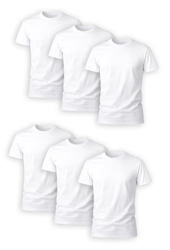 Hanes Men's Undershirt Packs, Stay-Tucked Soft Cotton Undershirts, Best Undershirts for Men, White/Black/Asstd Multipacks - White - 6 Pack 3X-Large