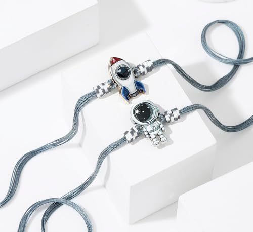 Image of TIED RIBBONS Rakhi for Kids with Astronaut Design - Premium Rakhi Set of 2 for Kids Boys Baby Brother Astronauts Rakhi's With Card and Roli Chawal