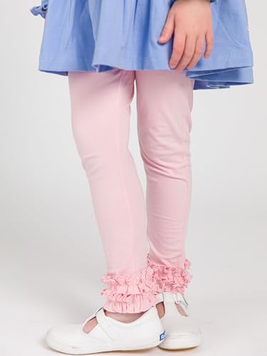 Image of RuffleButts Toddler Girl Merry & Bright Ruffle Leggings - Ankle Leggings | 75% Cotton 23% Spandex 2% Elastane, Breathable Lightweight, Elastic Waistband, Signature Rear Detail To 4T, Machine Washable
