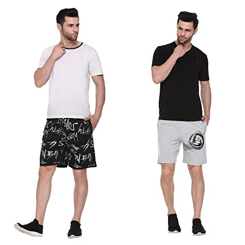 Image of Men's Cotton Sports Shorts with Zipper Pocket (Pack of 2)