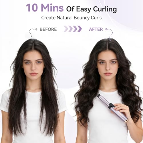 Image of Mini Cordless Curling Iron Travel: Hair Curler USB Rechargeable Portable with 3 Setting Temp 200 Million Negative Ion Curlers for Short Hair