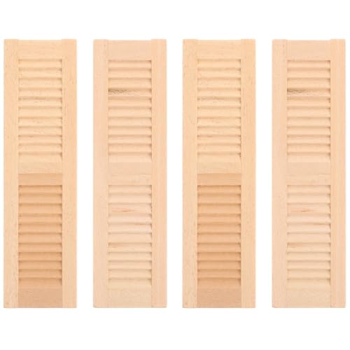 4pcs Miniature Shutters Window: 1:12 Scale Mini Window Shutter Dollhouse Window Shutter Model Tiny Shutters
