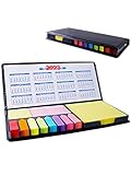 2000 Pages Multicolor Sticky Note Set, Color Memo Pads with Leather Packing Box, Colored Divider Self-Stick Notes Pads Bundle with Calendar 2022 for Office School Home Bible (350g) - DoGeek