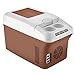 Lodówka Samochodowa 15L Mini,Samochodowa Lodówka Kompaktowa Podwójnego Zastosowania AC 220V/DC12V 24V,Przenośna Lodówka Samochodowa Na Prezent, Pielęgnację Skóry I J brown