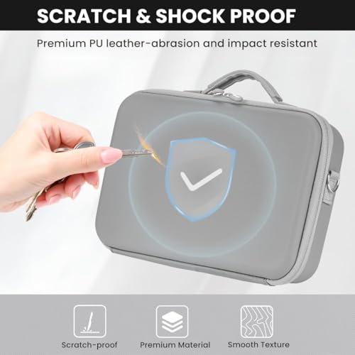 Image of ZORBES Compatible with In-sta360 X5, Action Camera Travel Bag Handbag, Hard Shell PU Waterproof Action Camera Storage Bag, Anti-Scratch Lycra Lined Custom-fit Design, Zipper Accessories Pocket