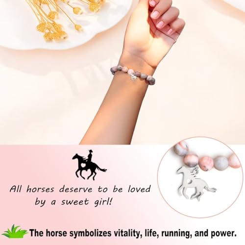 Horse Gifts for Women- Horse Bracelet, Horse Stuff for Horse Rider Horse trainer, Horse Girl Gifts for Horse Lovers with Positive Quote Card, horse Jewelry Gifts for Graduation Birthday Anniversary4