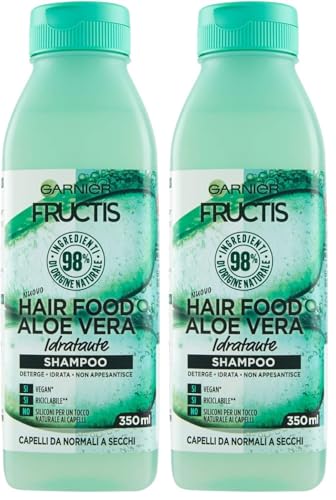 Garnier Champú Idratante Fructis Hair Food per Capelli Disidratati, 350 ml (Paquete de 2)