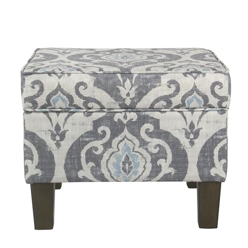 Home Decor Dinah Collection Modern Storage Ottoman Ottoman with Storage for Living Room BedroomBlue Slate