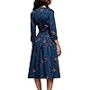 Simple-Flavor-Womens-Floral-Evening-Flare-Vintage-Midi-Dress-34-Sleeve Simple Flavor Women's Floral Evening Flare Vintage Midi Dress 3/4 Sleeve (0658BL, M)
