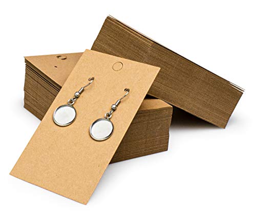 Bastex 200 Pack Earring Cards for Jewelry Display. Earring Tags Packaging for in Store Selling, Boutique Displays and More. Measures 2