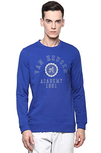 Image of Van Heusen Men's Cotton Blend Round Neck Hoodie