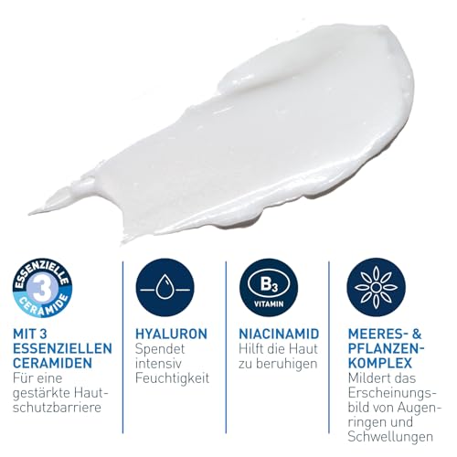 CeraVe Regenerierende Augencreme gegen Augenringe und Schwellungen, Augenpflege für normale bis trockene Haut, Mit Hyaluron und 3 essenziellen Ceramiden, 14 ml