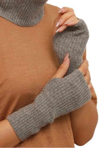 Manicotti In Cashmere 100% Prettystern - Scaldabraccia Medio-Lunghi Senza Dita - Foto 13