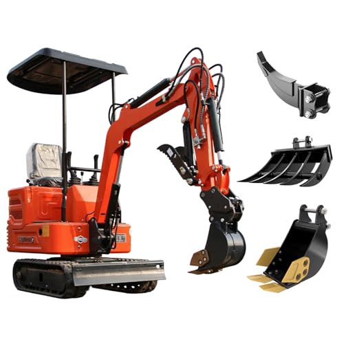 2650lb Mini Excavator with 13.5HP Gas Engine, Hydraulic Thumb, Quick