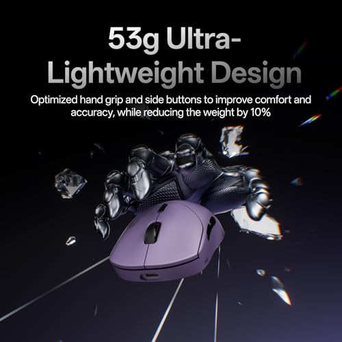 Image of Rapoo VT2 MAX Wireless Gaming Mouse, True 8K Wireless Polling Rate, 53g Lightweight, Up to 750 Hr Battery, Nordic nRF54L15 MCU, 120-Million Optical Switch, 10 Programmable Buttons, Macro Enabled