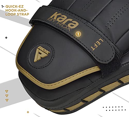 Rdx Boxing Pads Curved Focus Mitts, Maya Hide Leather Kara Hook And Jab Training Pads, Adjustable Strap Ventilated, Mma Muay Thai Kickboxing Coaching Martial Arts Punching Hand Target Strike Shield #TOP6