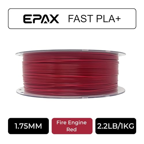 Image of EPAX High Speed PLA+ 3D Printer Filament, Fast PLA 3D Printing Filament, 1.75mm Diameter, Dimensional Accuracy + /- 0.03 mm, 1KG Spool, Fire Engine Red