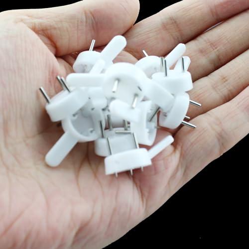 Image of 100PCS Heavy Duty Wall Hook Set, ABS & Steel Material, White, L-Shape, 25mm x 15mm, 20 Pounds Max Weight, Drywall & Concrete Walls
