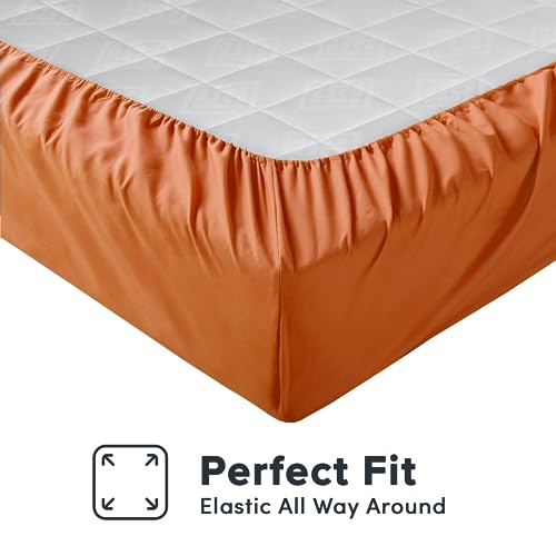 Comfort Spaces Microfiber 14" Deep Pocket, King Sheet Set 6 pcs, Orange - image 4