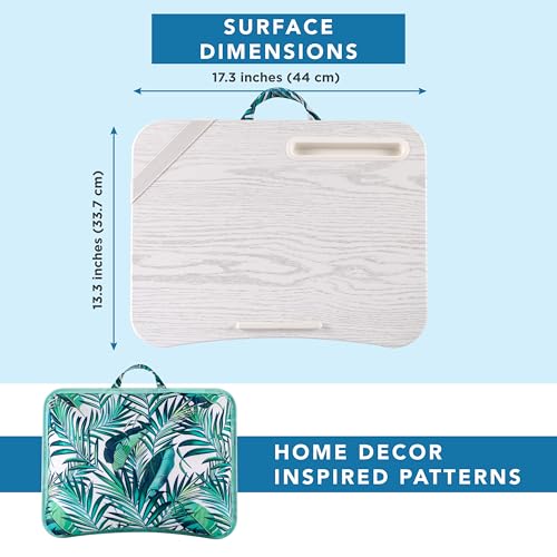 Image of LAPGEAR Designer Lap Desk 2-Pack with Storage Basket, Phone Slot & Device Ledge - Palm Leaves - Fits Laptops up to 15.6 inch - Style No. 70427