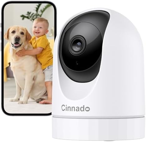Cinnado 2K Camara Vigilancia WiFi Interior - 360° Camaras Vigilan...