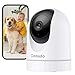 Cinnado Camara Vigilancia WiFi Interior - 2K Cámara Perros y Bebe con Seguimiento de Movimiento, Camaras Domicilio WiFi IP 360°, Visión Nocturna, 24/7 Grabación, Compatible con Alexa