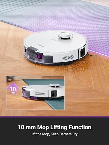 Eureka E20 Plus Robot Vacuum Cleaner with Bagless Self Emptying Station, 8000Pa Robotic Vacuum and Mop, 45 Day Hands-Free Cleaning, Anti Hair-Tangling, AI 3D Obstacle Avoidance, Lift Mop for Carpets - Image 4