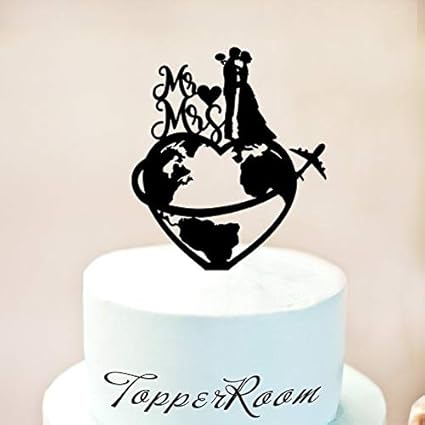 Decoration De Gateau De Mariage Decoration De Gateau D Avion Decoration De Gateau De Mariee Et Marie Decoration De Gateau Mr Et Mrs Sur Le Theme Du Voyage 1278 Amazon Fr Cuisine Et