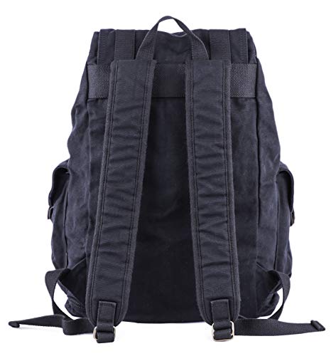GOOTIUM 21101BLK Specially High Density Thick Canvas Backpack Rucksack,Black