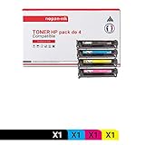  NOPAN-INK - x4 Toners - CB540A + CB541A 125A + CB543A + CB5 (Noir + Cyan + Magenta + Jaune) - Compatible pour HP LaserJet Pro 200 Color M251n HP LaserJet Pro 200 Color M251nw HP LaserJet Pro 200 col